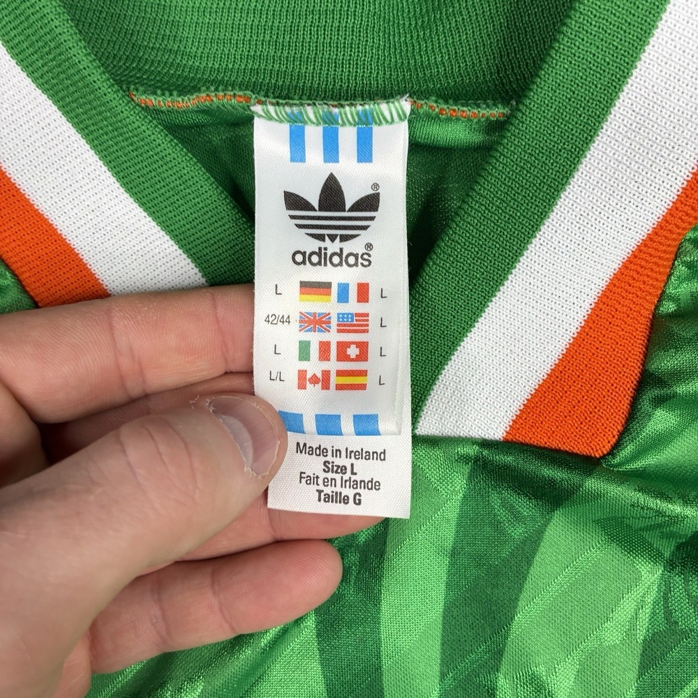 Vintage 1994 Ireland Home Soccer Jersey Men's Large Adidas Football Shirt Green - Picture 3 of 11
